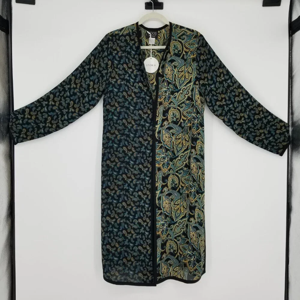 Silk Chiffon Duster- Long Cardigan for Evening, Office, Bohemian, Whimsigoth etc - Picture 2 of 7